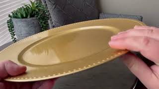 MAONAME Gold Charger Plates Review | Elegant 13” Beaded Chargers for Events & Dining