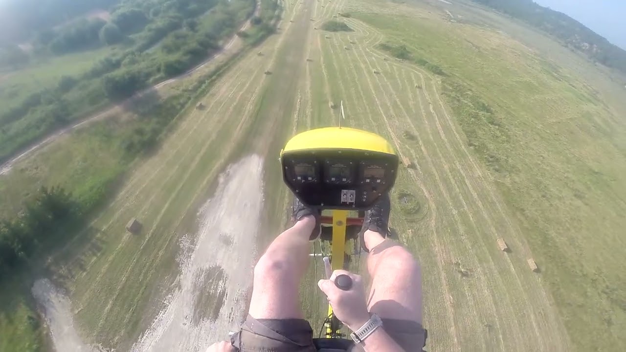 Flight in a light gyroplane Gyrobee in strong winds