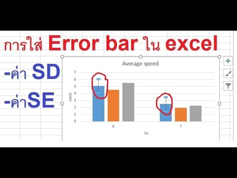 เครื่องหมายเอ็กบาร์  New  การใส่ Error bar ใน Excel #1