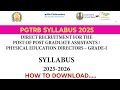 PGTRB Syllabus 2025/ All subject/ how to download/ Tamil/ GK/ psychology/ winxclass ias academy