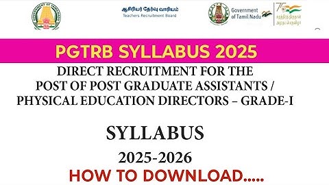 PGTRB Syllabus 2025/ All subject/ how to download/ Tamil/ GK/ psychology/ winxclass ias academy