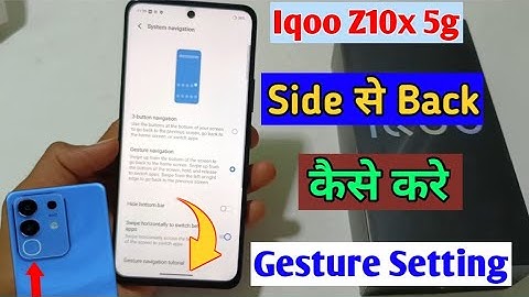 Iqoo Z10x 5g Side back setting/iqoo z10x me side se back kaise kare/gesture setting