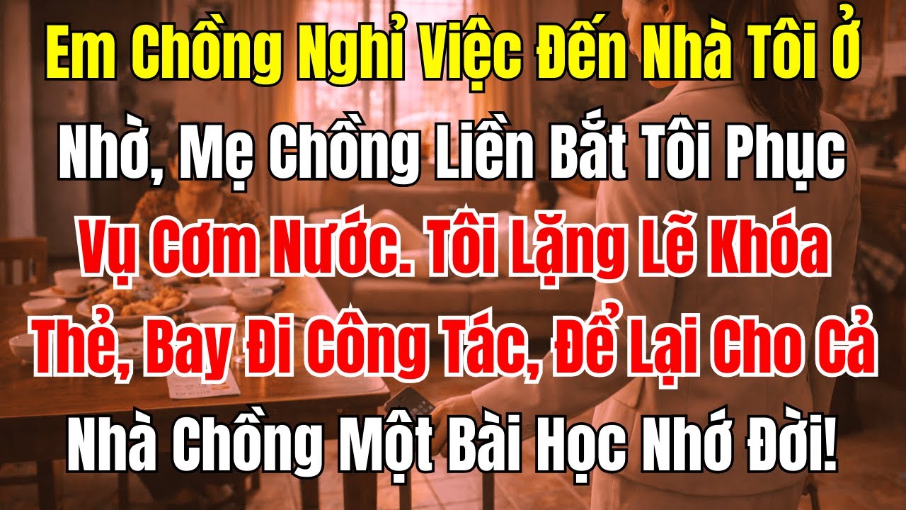 Em Chồng Ở Nhờ, Mẹ Chồng Bắt Phục Vụ, Tôi Khóa Thẻ Rời Đi Cả Nhà Chồng Sốc | DƯ ÂM ĐỜI KỂ