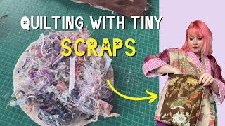 How to use your tiny scraps as wadding for quilting! + sampling a bucket bag