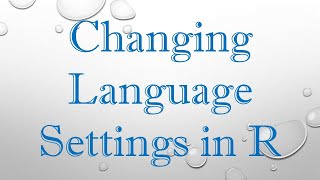 Changing Language Settings in R