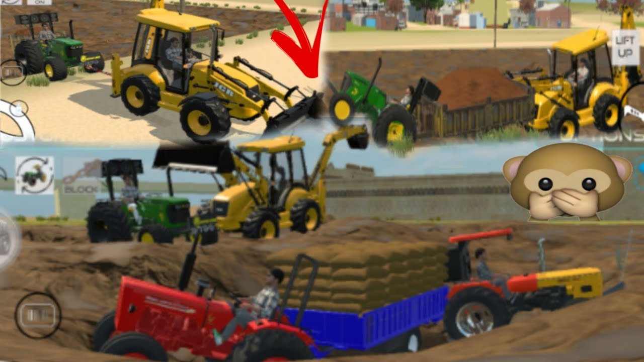 🛑 Drive JCB 💪 loading mitti tractor stuck in mud 😫#tochanking #tractorsimulator #tractorvideo 