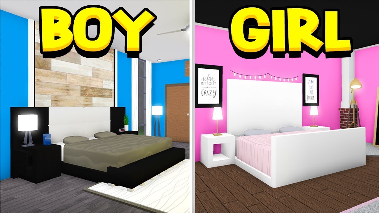 Boy Vs Girl Bedroom Build Off Roblox Bloxburg Youtube
