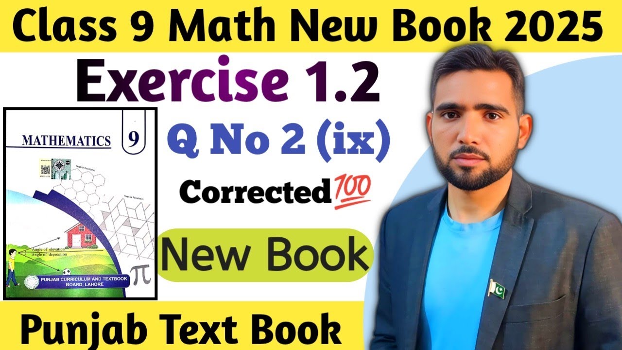 Exercise 1.2 Q No 2 Part ix Class 9th Math New Book 2025 Punjab board ...