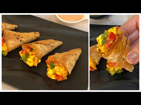 Crispy Paneer Roti Cones In Kadai           Crispy Schezwan Paneer Cone