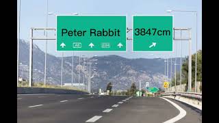 The City of Peter Rabbit is 3847cm away.