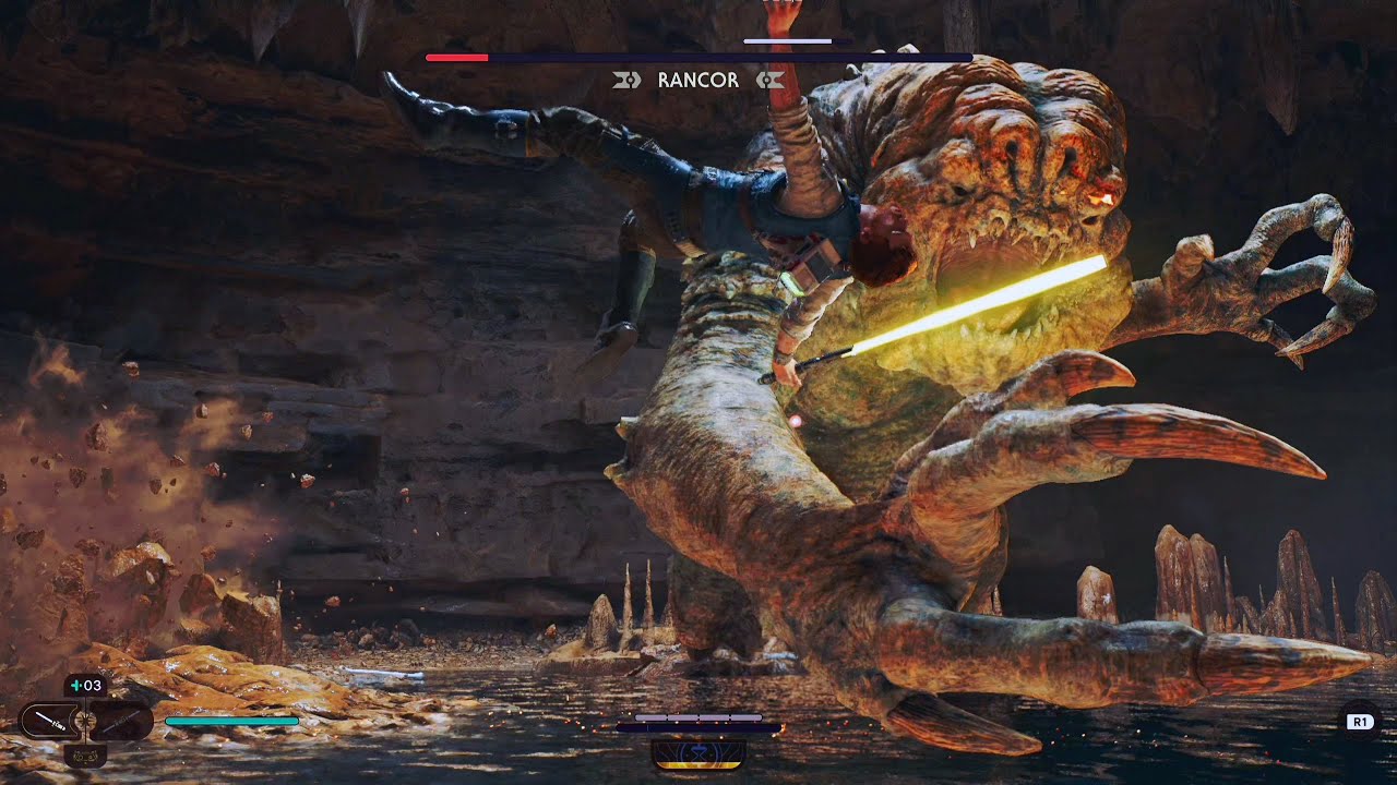 Cal Kestis vs Rancor Single Blade Stance Jedi Grand Master | NO DAMAGE ...