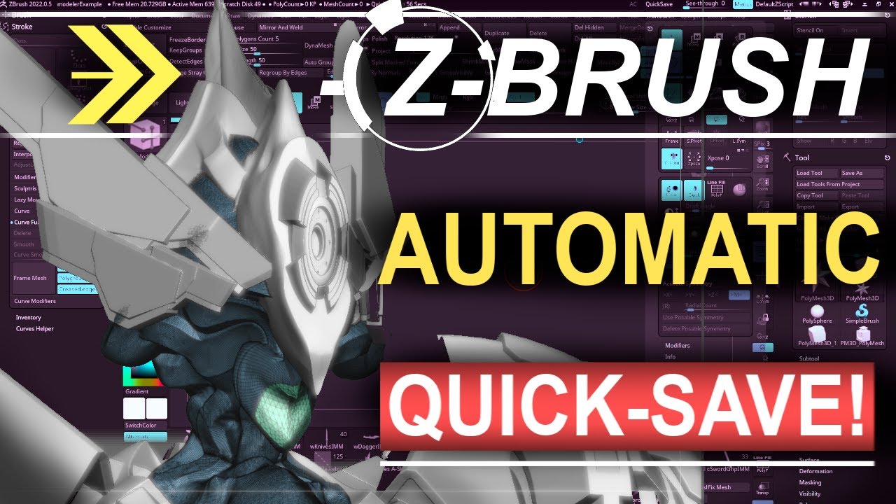 how to quick save in zbrush