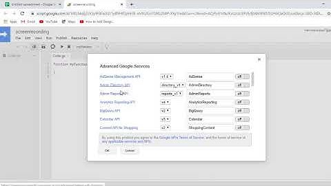 How to enable Advance Drive API in Google sheet script editor