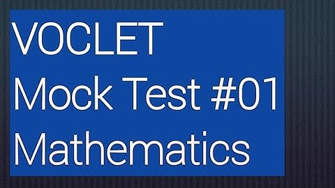 VOCLET Mock Test #01(Mathematics)