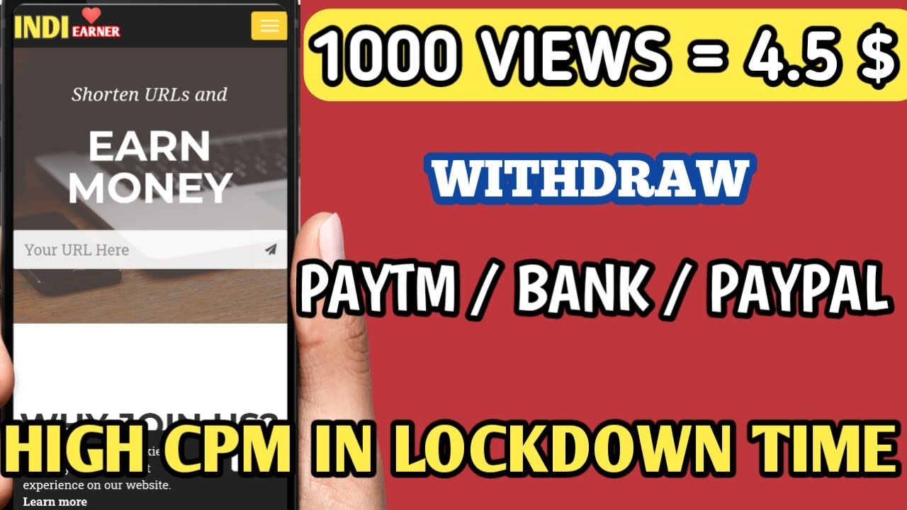 IndiEarner - Highest Paying URL Shortener India | New High CPM Link Shortener Website | 2020
