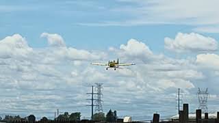 Crop duster and a beautiful sky