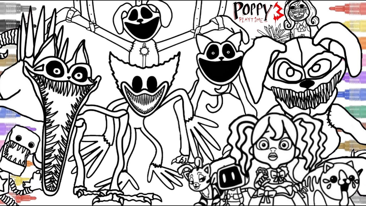 POPPY PLAYTIME Chapter 3 Coloring Pages / How to Color All Main Bosses ...