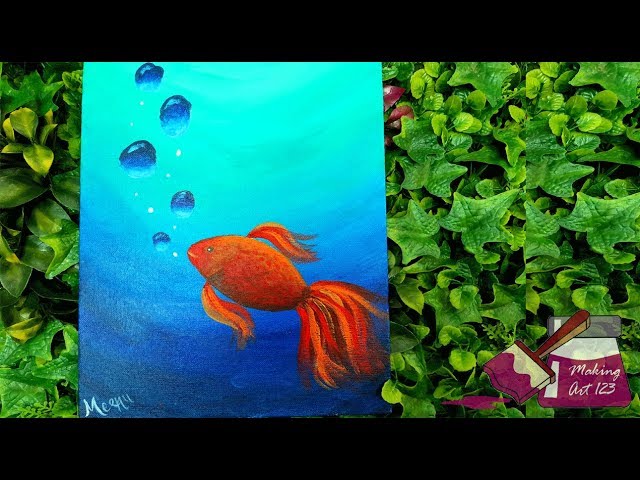 STEP-BY-STEP Fish acrylic painting-Easy acrylic painting-Acrylic