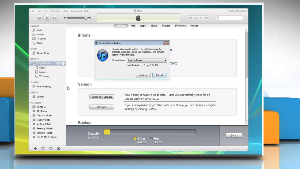 How to restore an iPhone from an iTunes backup - YouTube