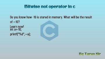 bitwise not operator for negative integers