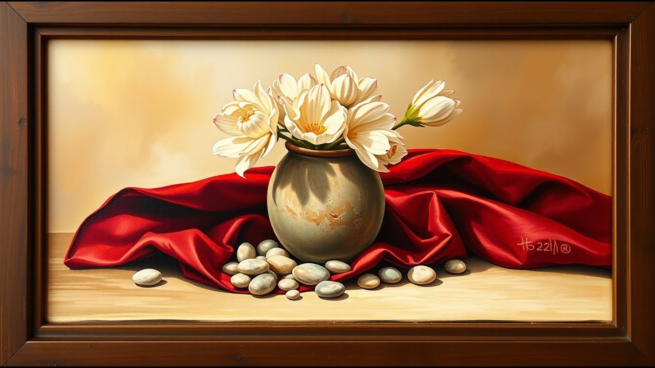Elegant Floral Framed TV Art 🌸 4K Art Screensaver for Frame TV | Calm Still Life Painting