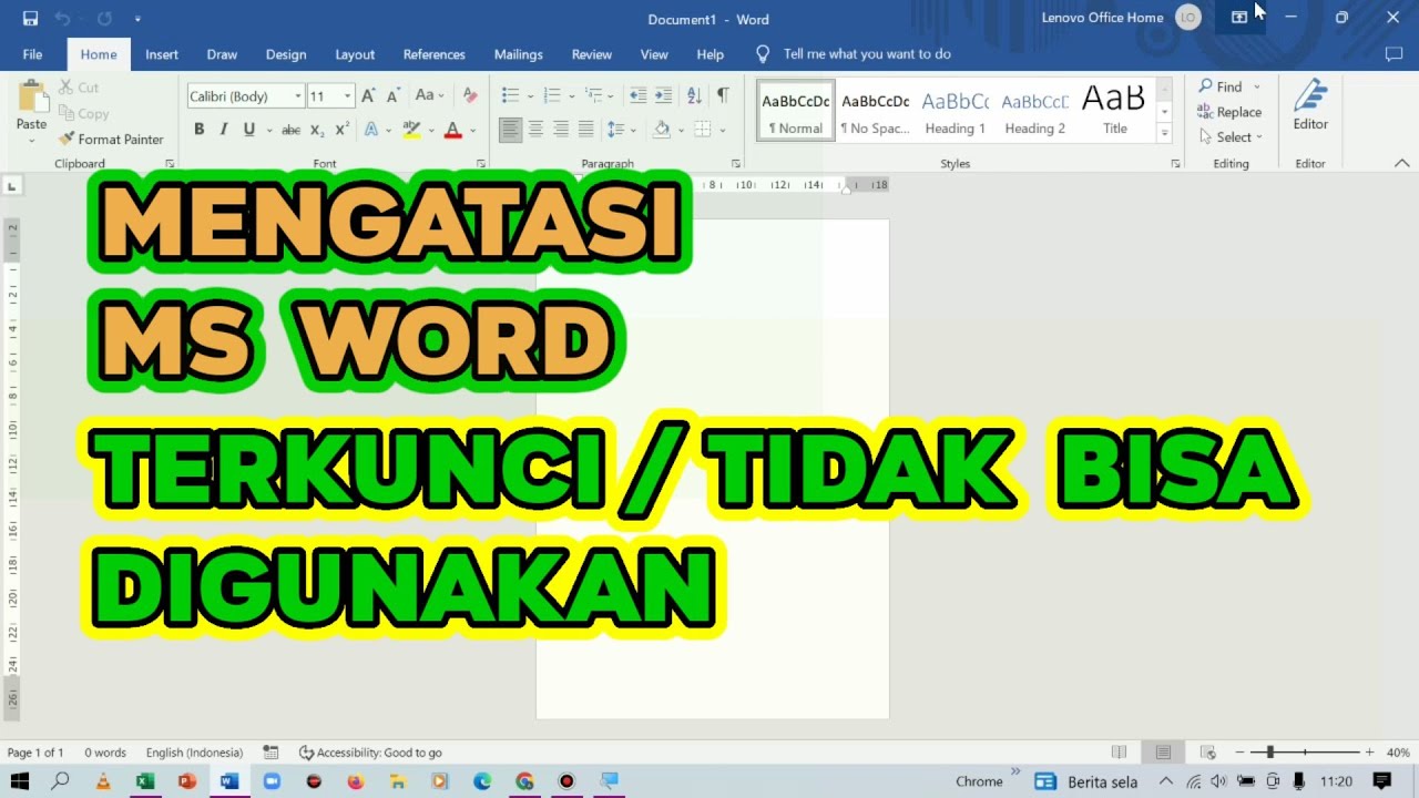 Cara mengatasi ms word yang terkunci tidak bisa digunakan youtube