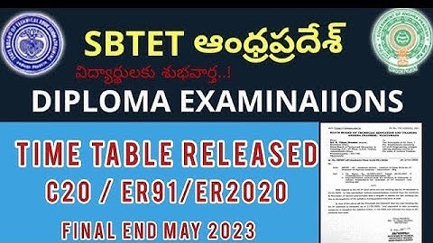 AP DIPLOMA EXAMS TIME TABLE RELEASED | C20 & C16 & ER91 NOV 2023