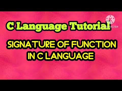 Signature of function in C Language