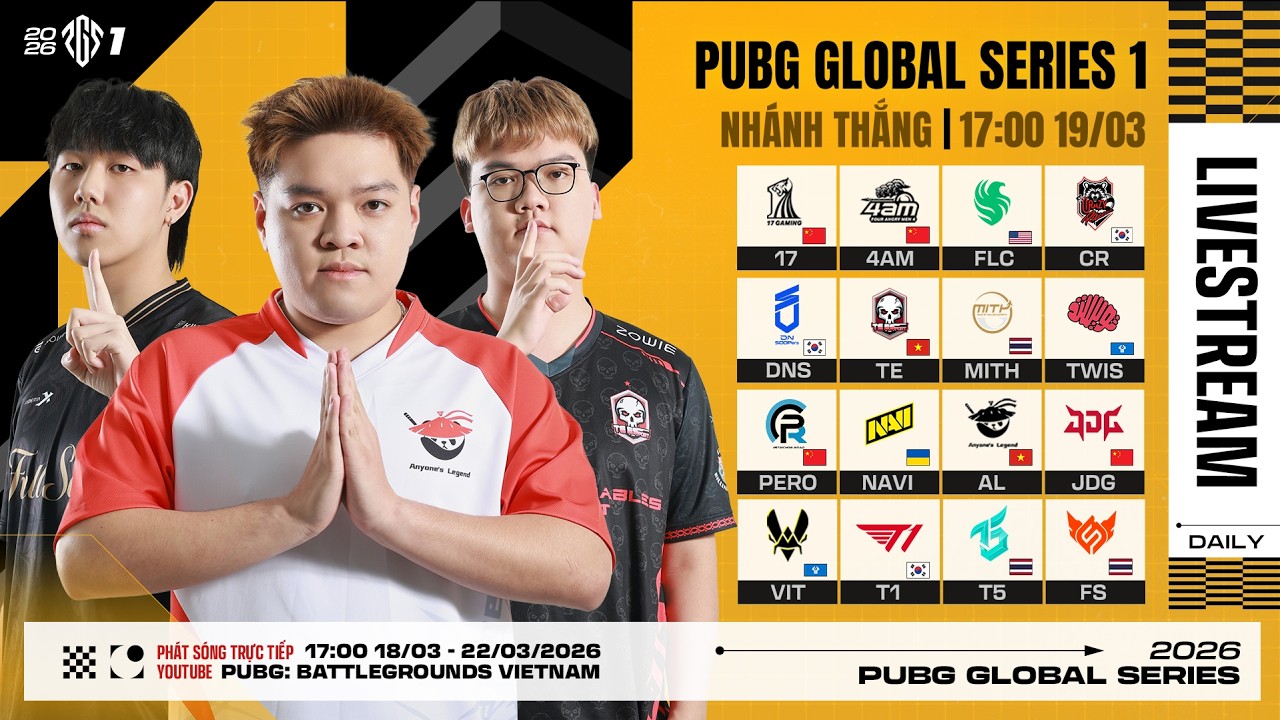 🏆 [PGS 1] Nhánh Thắng: 🇻🇳 AL, 🇻🇳 TE, 🇨🇳 17, 🇰🇷 T1, 🇺🇦 NAVI, TWIS, 🇺🇸 FLC, 🇨🇳 PERO, 🇰🇷 CR, 🇹🇭 FS...