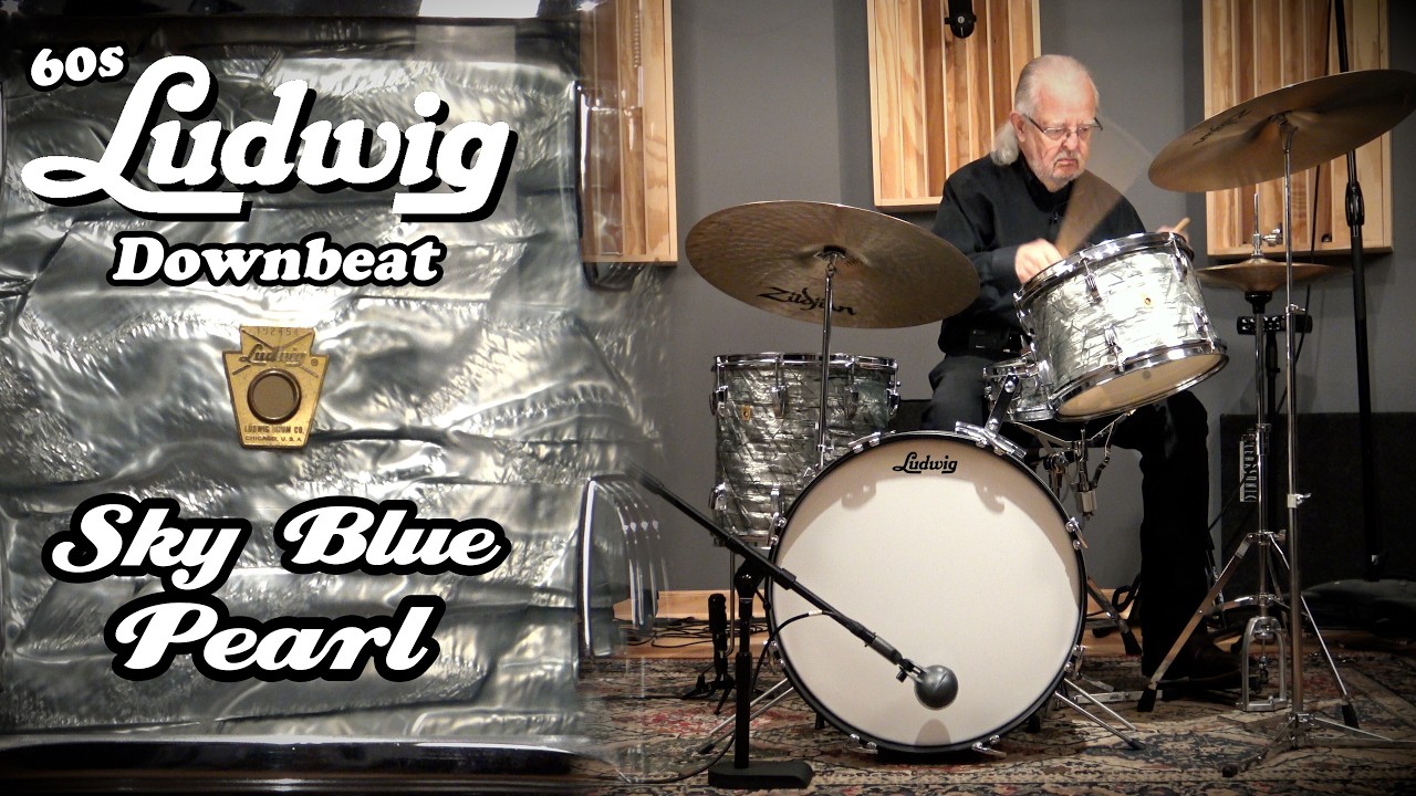 60s Ludwig Downbeat Drum Kit - Sky Blue Pearl