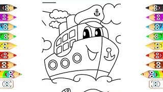 VEHICLES Coloring Pages for Kids | Colors Transport for Toddlers | Learning Videos | Kids School