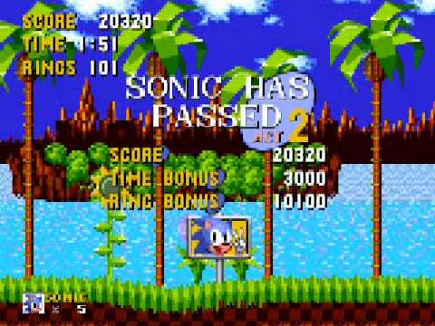 Sonic The Hedgehog 1 - Green Hill Zone Act 2 & Special 2 