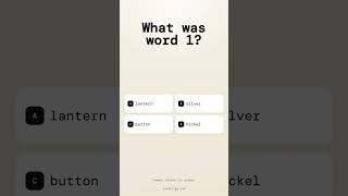 How well can you remember words? #quiz #motivation #memorygame #booktok #game #memorizing