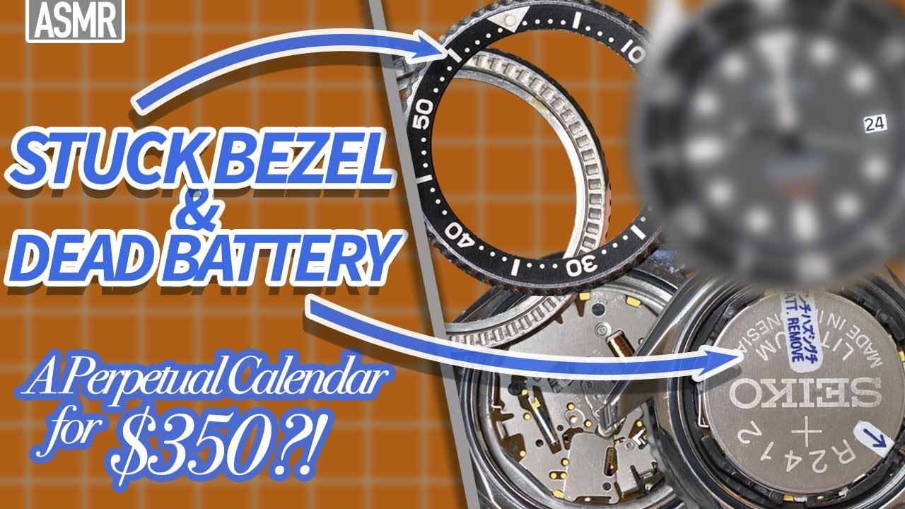 Seiko 8F35 Perpetual Calendar Diver : Battery Replacement & Bezel