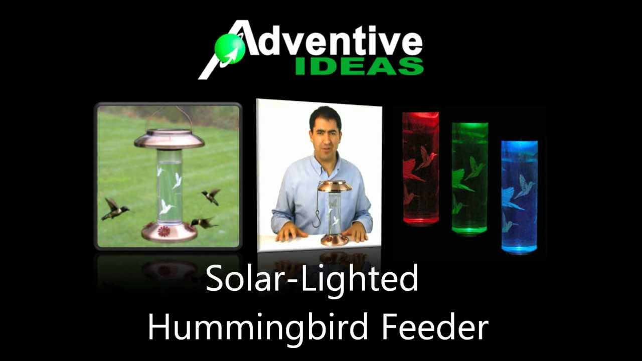 Glass Color Changing Solar Hummingbird Feeder