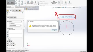Symbol library file(GTOL.SYM) is missing. (MOD-DIAM) en SolidWorks
