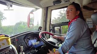 sempet di ragukan, ini skill driver wanita agramas lina ozora bawa bus tronton