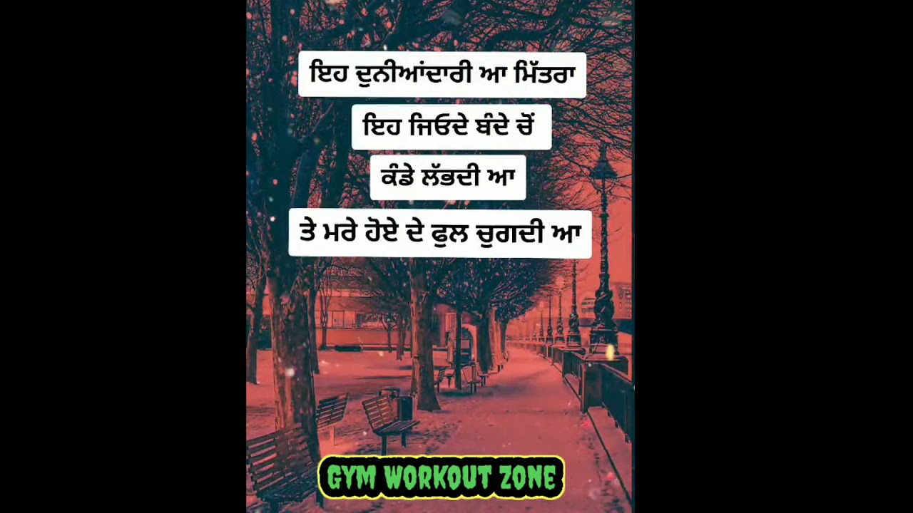 Aha Dunia Dari A Mitraa Jionde Ji Koi Nhi Puchda Maree Bad Sare Hi