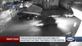 Manchester police investigating three city shootings that sent two to the hospital