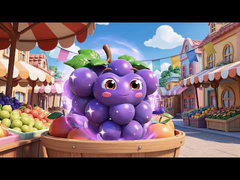 Grapes Song for Kids 🍇 | Grapes on Market Cart | Nursery Rhymes