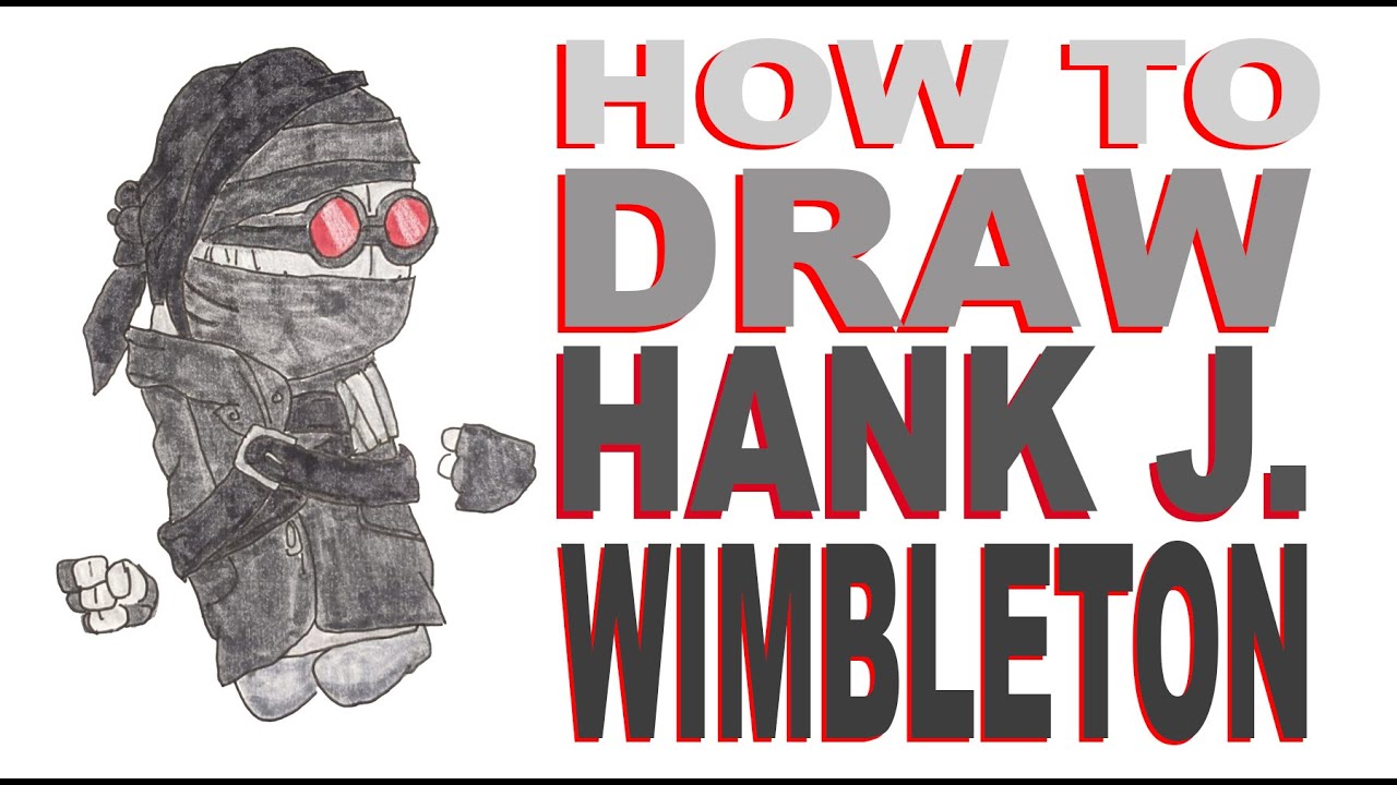 How to draw Hank J. Wimbleton (Madness Combat) 