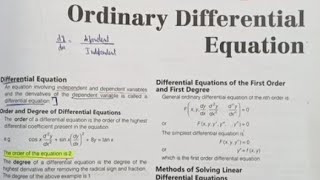 Ordinary Differential Equations | Msc math Entrance |
