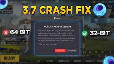 PUBG MOBILE 3.7 UPDATE 32 BIT GAMELOOP CRASH FIX