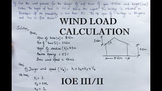 Calculation of Wind load  | Design of steel structures and timber | IOE III/II PU MU |