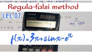 Regula falsi method | false position method |transcendental equations