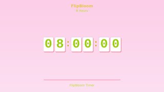 8 Hours Countdown Timer 🌸 Flip Clock with Simple Beeps 🔔 | FlipBloom