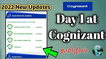 Cognizant Day 1 Experience 2022 | Internship Virtual onboarding in CTS | Your Day One CTS | Tamil.