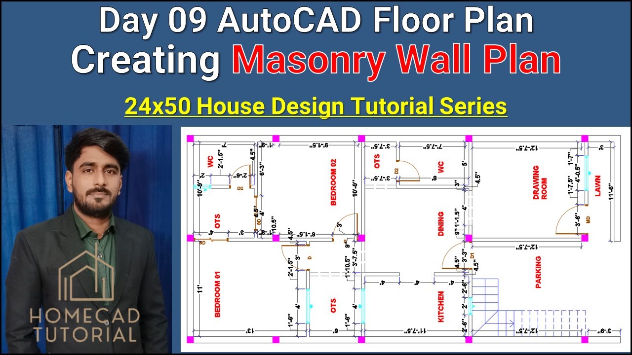 Stone Masonry Foundation Layout Plan Autocad Drawing Dwg Stone In