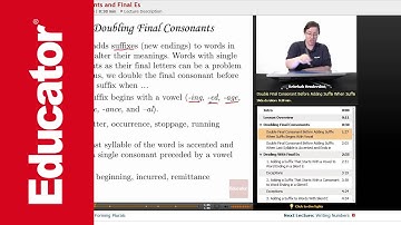 "Final Consonants and Final Es" | Advanced English Grammar with Educator.com