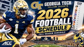 2026 Georgia Tech Football Schedule | Yellow Jackets Full Schedule